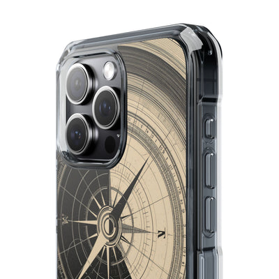 Beige Impact MagSafe Phone Case for iPhone - Obsidian Nautical Blueprint
