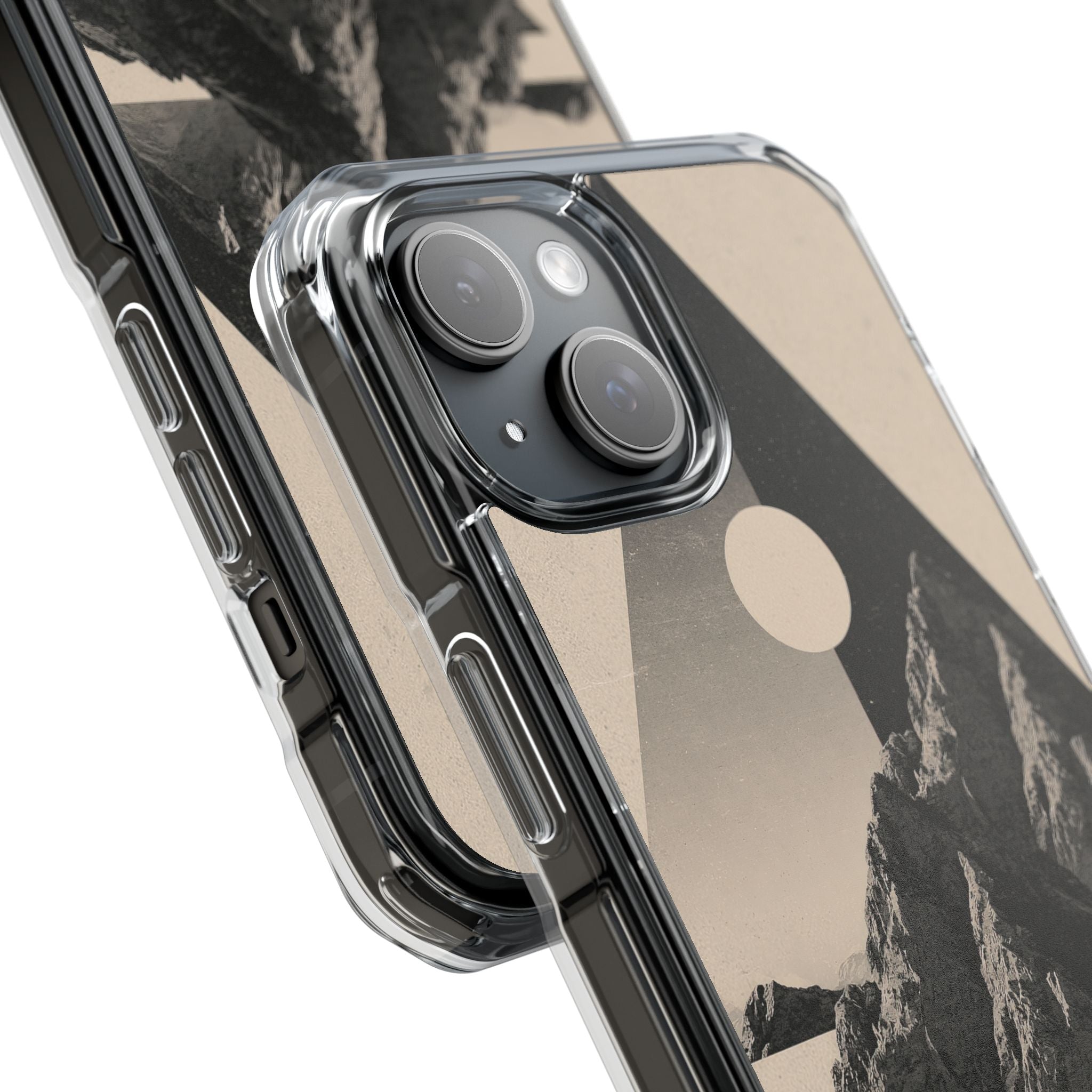 Beige Impact MagSafe Phone Case for iPhone - Obsidian Summit Parchment