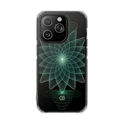 Green Impact MagSafe Phone Case for iPhone - Cyan Signal Bloom