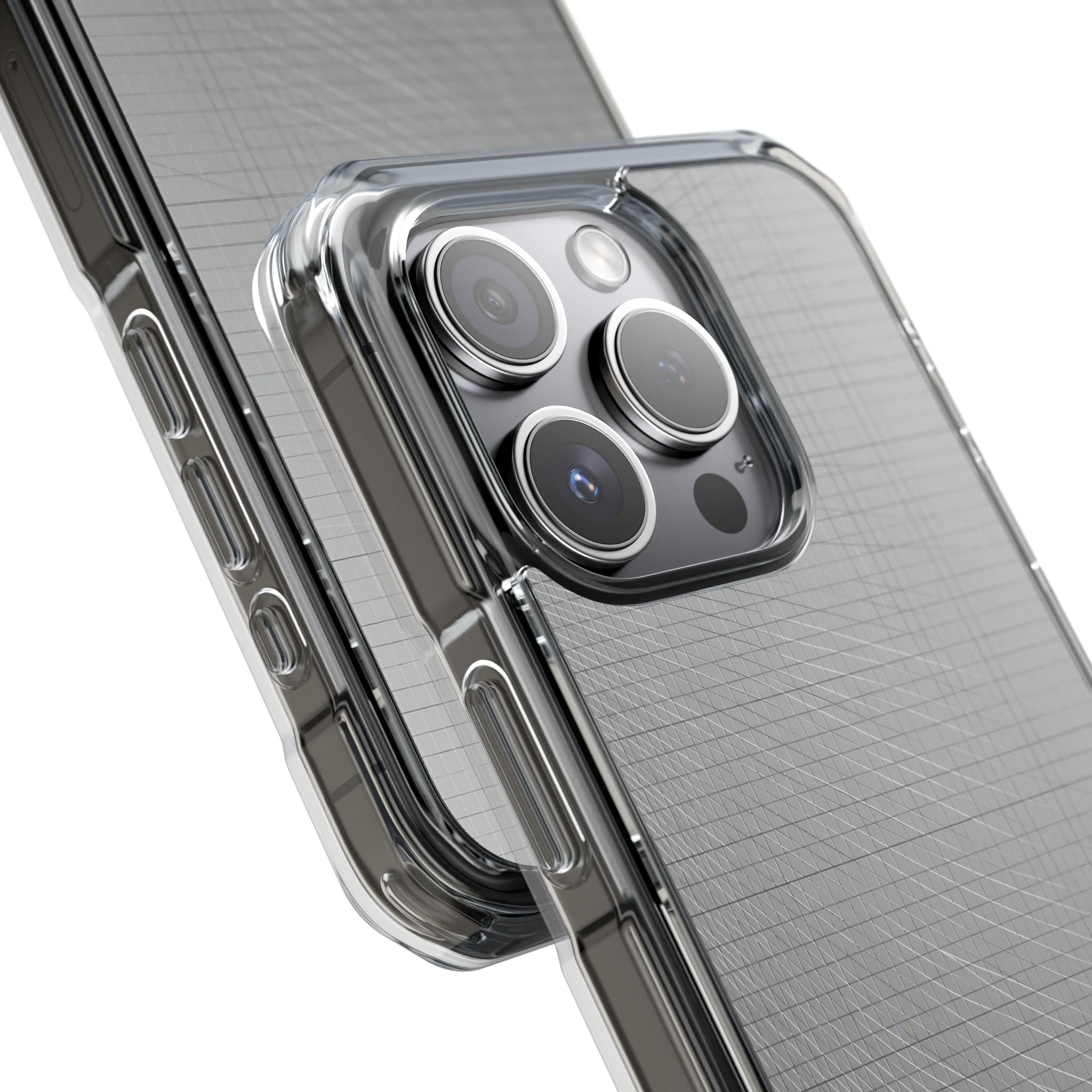 Grey Impact MagSafe Phone Case for iPhone - Chrome Mesh Warp