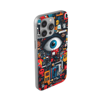 Digital Eye Blue iPhone 14 Pro Max Cover - Blød