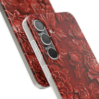 Cinnabar Peony Relief · Lite Phone Case for Samsung · Red