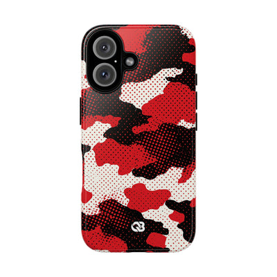 Crimson Halftone Camo · Tough Phone Case for iPhone · Red