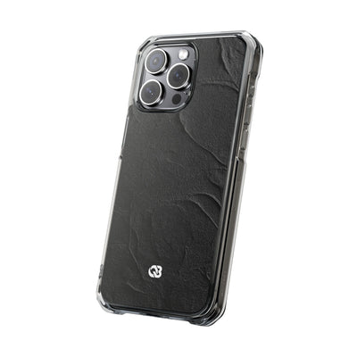 Obsidian Stucco Relief · Clear Impact Magnetic Phone Case for iPhone ·  Black