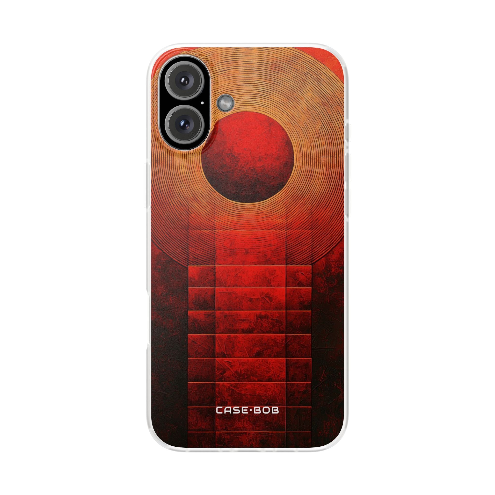 Crimson Orbit iPhone 16 Plus Cover - Blød