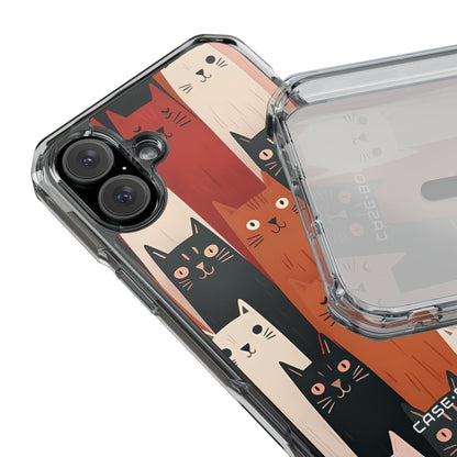 Elongated Cats Black iPhone 16 Plus Case - Impact