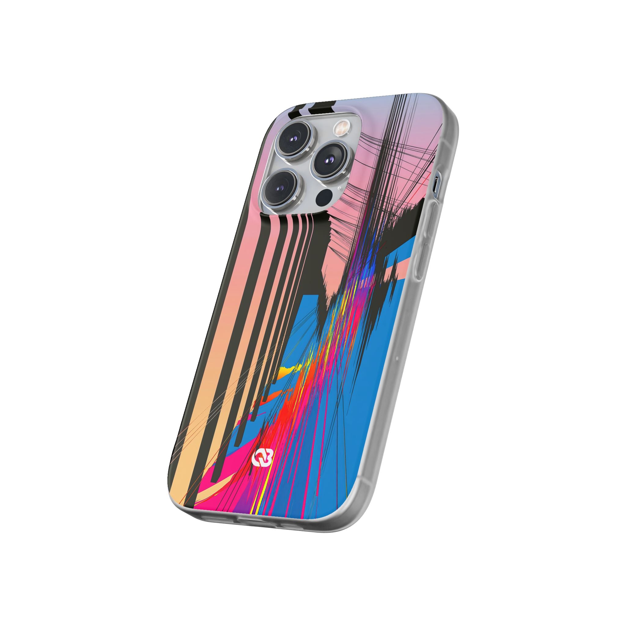 Blue Lite Phone Case for iPhone - Fractured Data Skyline