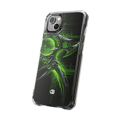 Cyber Sigil Grid · Clear Impact Magnetic Phone Case for iPhone · Green