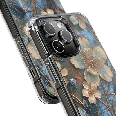 Gilded Blossom Reverie · Clear Impact Magnetic Phone Case for iPhone · Teal