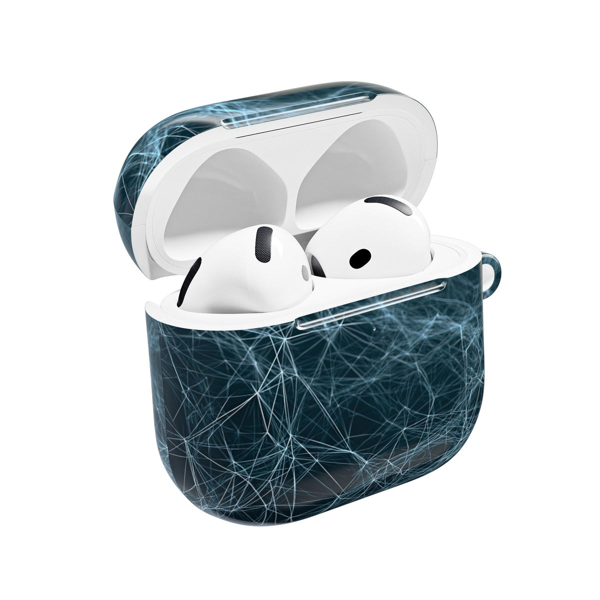 Cyan Lattice Grid · Hard Case for AirPods & AirPods Pro · Teal