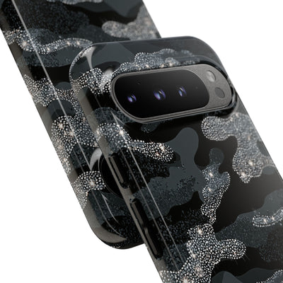 Glitter Shadow Camo · Tough Phone Case for Pixel ·  Black