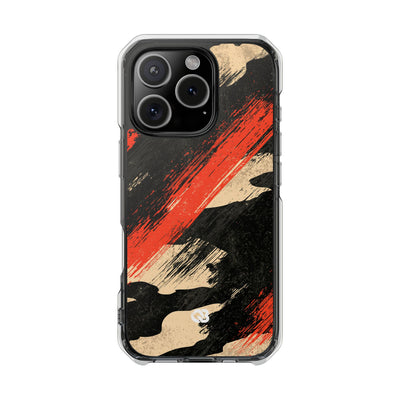 Urban Slash Camo · Clear Impact Magnetic Phone Case for iPhone · Black