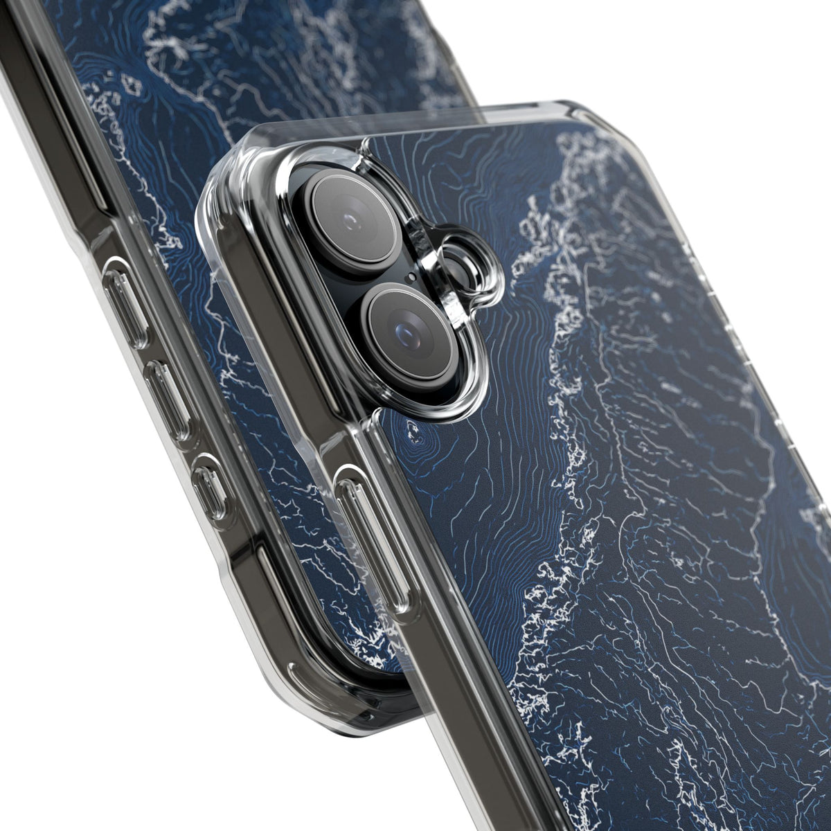 Nordic Contour Chart · Clear Impact Magnetic Phone Case for iPhone · Blue