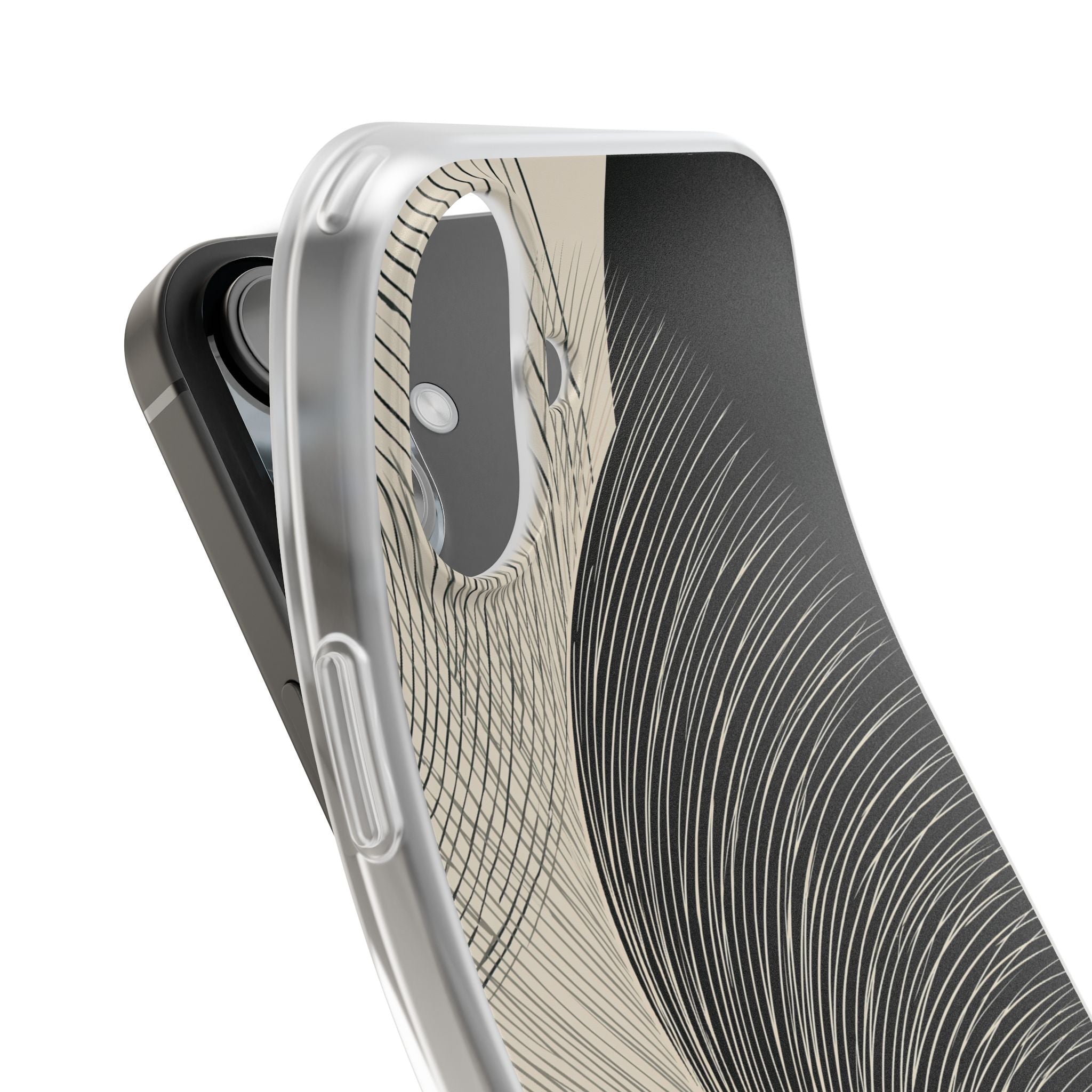 Beige Lite Phone Case for iPhone - Obsidian Cream Plume