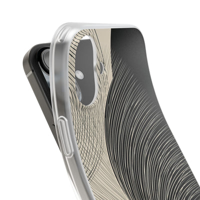Beige Lite Phone Case for iPhone - Obsidian Cream Plume