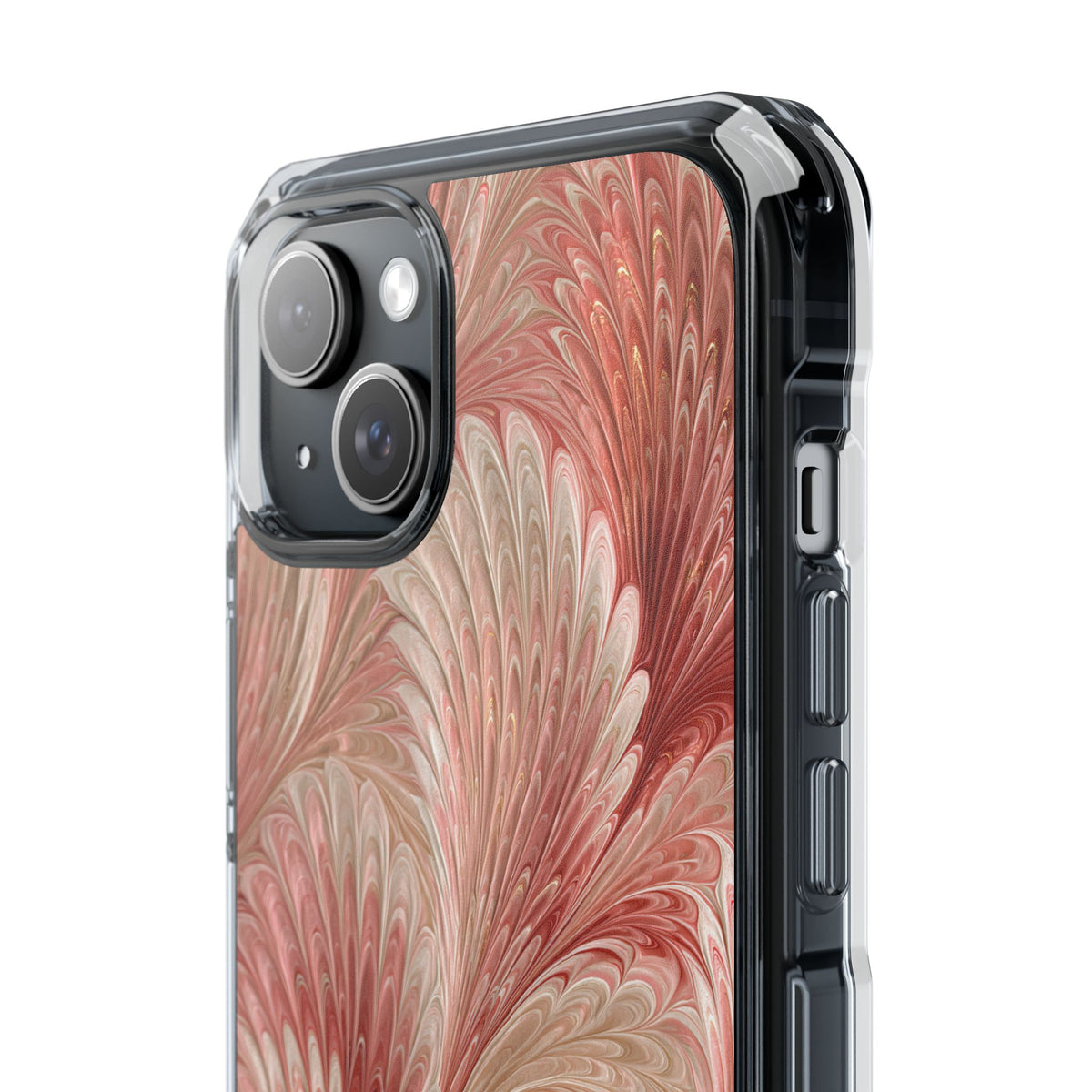 Blush Petal Plume · Clear Impact Magnetic Phone Case for iPhone · Pink