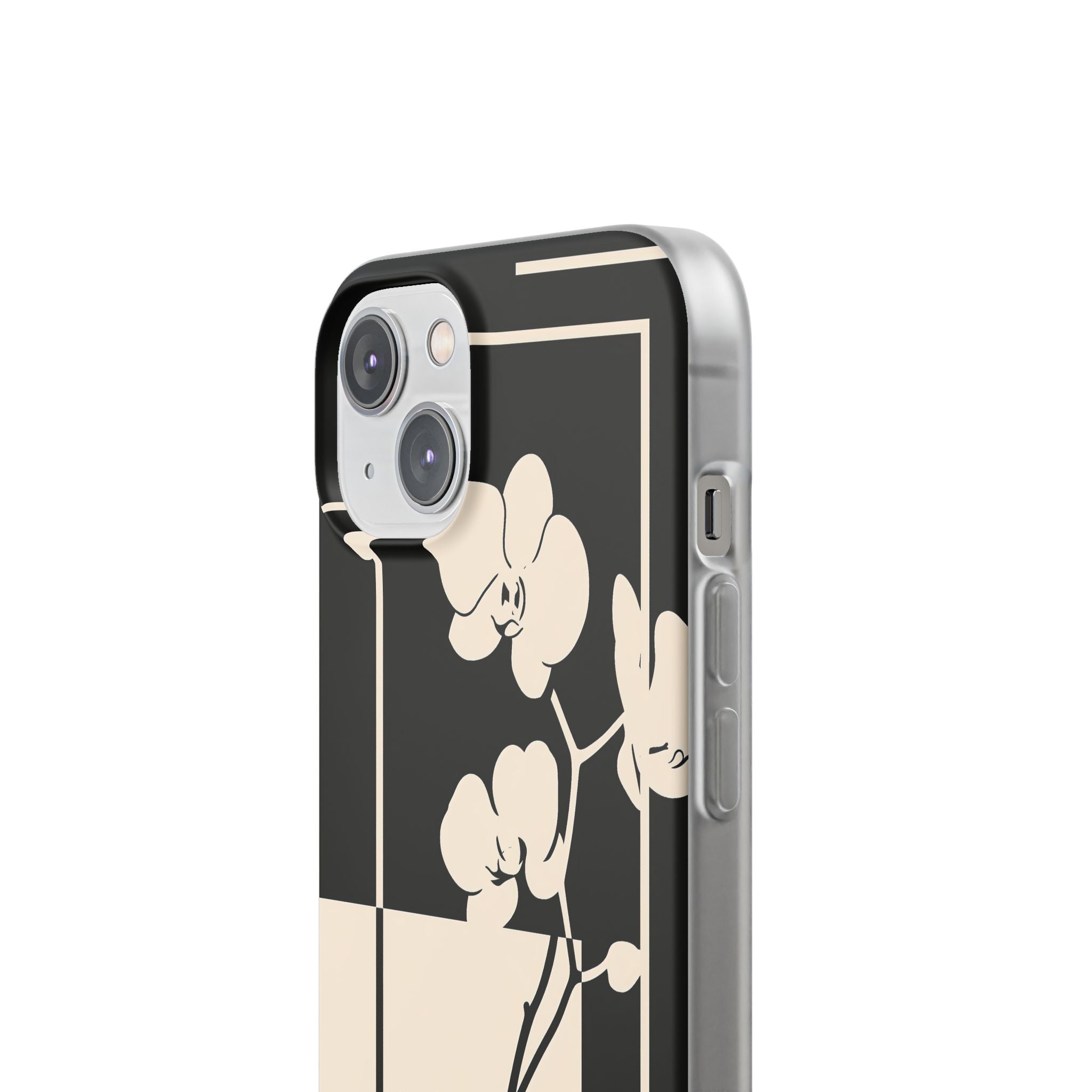 Beige Lite Phone Case for iPhone - Nocturnal Orchid Frame