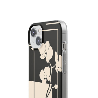 Beige Lite Phone Case for iPhone - Nocturnal Orchid Frame