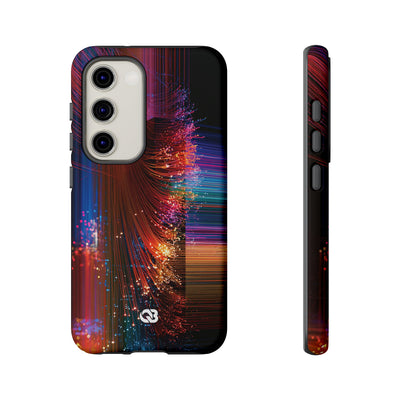 Black Tough Phone Case for Samsung - Cyber Optic Streak