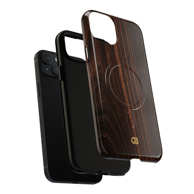 Brown Tough 2.0 Magsafe Phone Case for iPhone - Burnished Mahogany Grain
