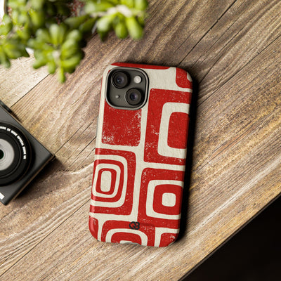 Vermilion Block Motif · Tough Phone Case for iPhone · Red