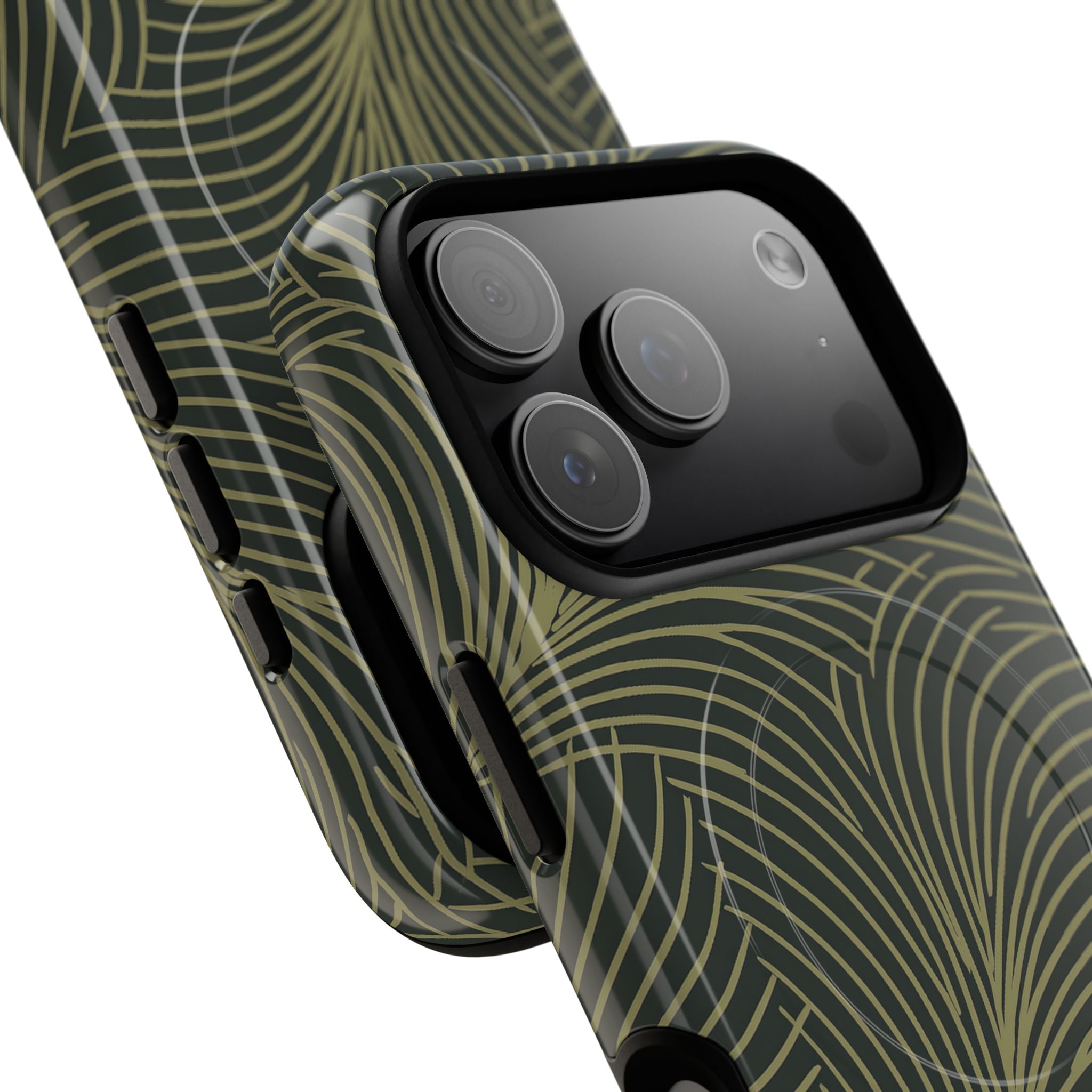 Green Tough 2.0 Magsafe Phone Case for iPhone - Dark Olive Plume