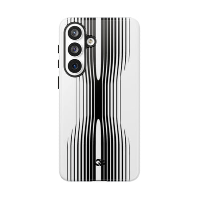White Tough Phone Case for Samsung - Kinetic Mono Distortion