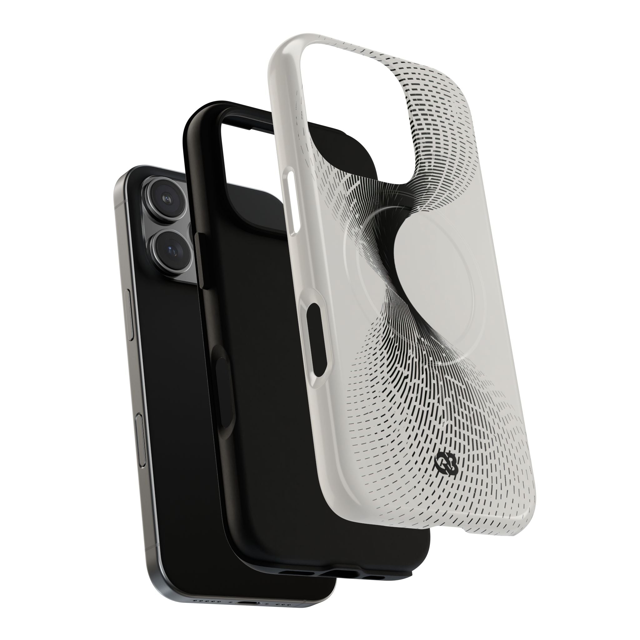 White Tough 2.0 Magsafe Phone Case for iPhone - Linear Torsion Grid