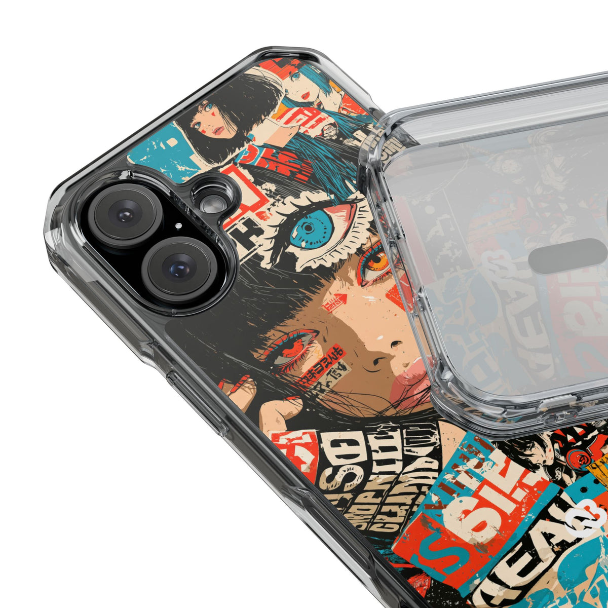 Shibuya Street Collage · Clear Impact Magnetic Phone Case for iPhone · Red