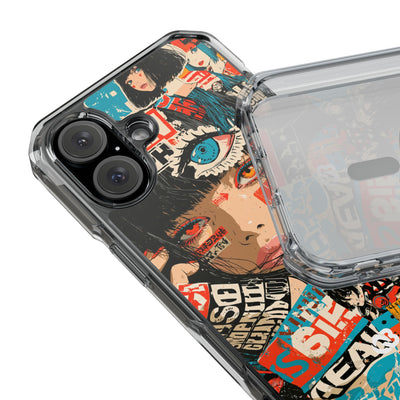 Shibuya Street Collage · Clear Impact Magnetic Phone Case for iPhone · Red