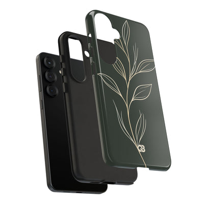 Minimal Botanical Stem · Tough Phone Case for Samsung · Green