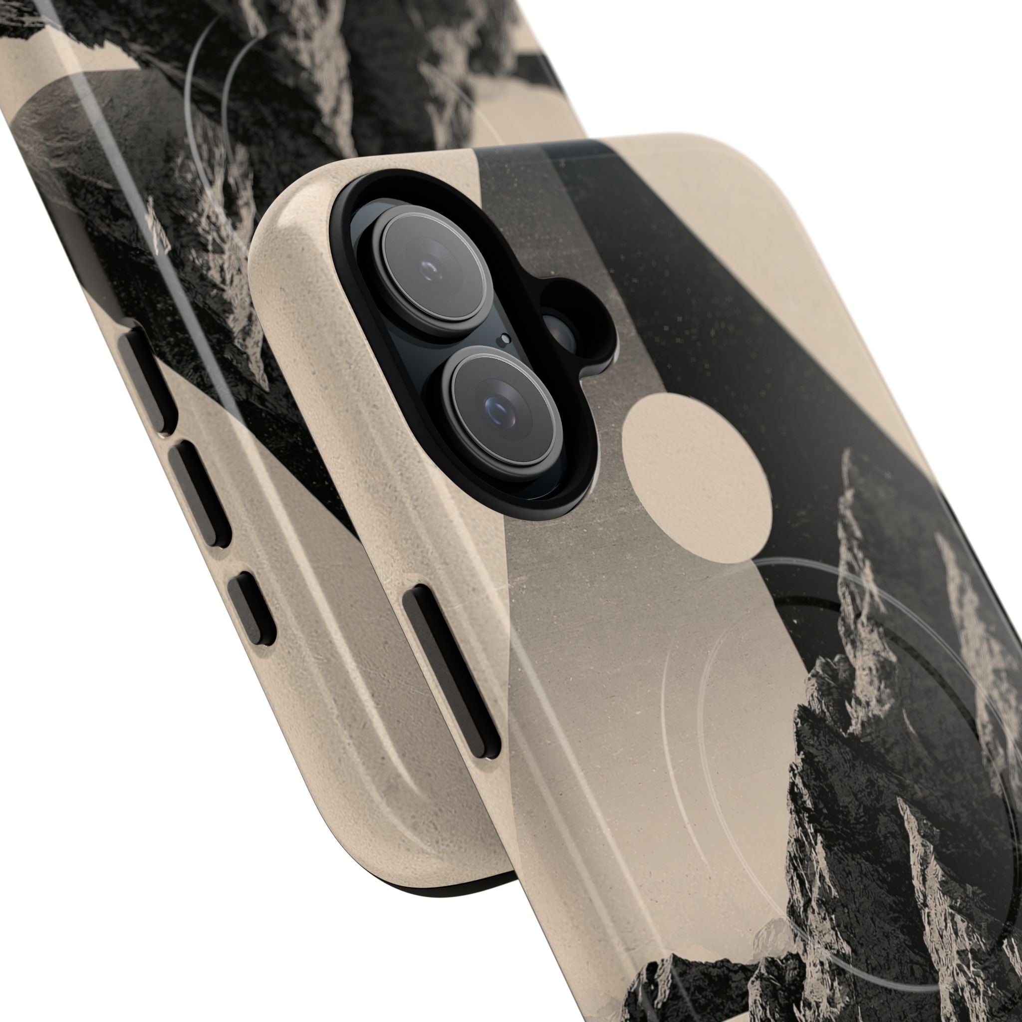 Beige Tough 2.0 Magsafe Phone Case for iPhone - Obsidian Summit Parchment