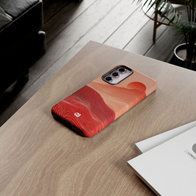 Red Tough Phone Case for Samsung - Crimson Ridge Lines