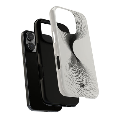 White Tough Phone Case for iPhone - Linear Torsion Grid