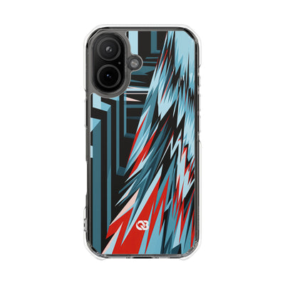 Blue Impact MagSafe Phone Case for iPhone - Glitch Peak Cyan