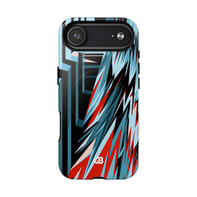 Blue Tough 2.0 Magsafe Phone Case for iPhone - Glitch Peak Cyan