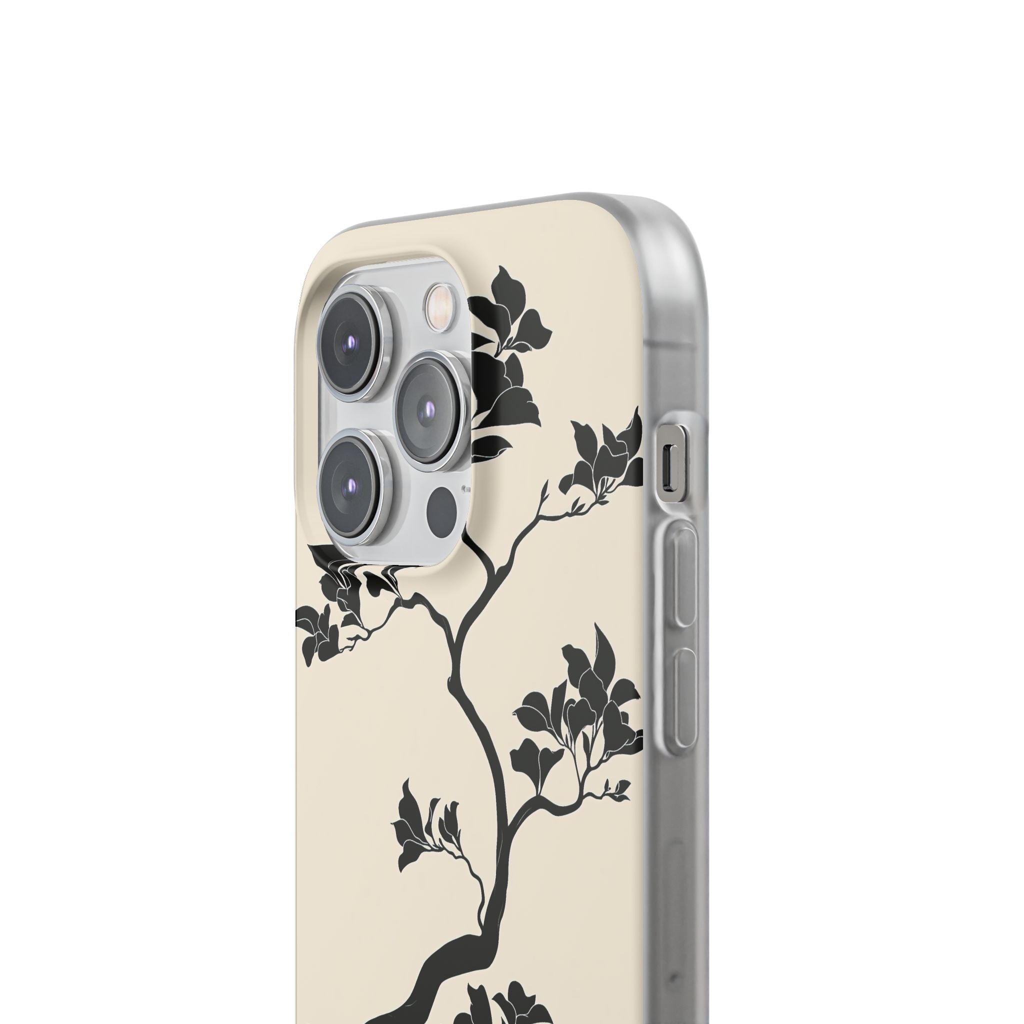 Beige Lite Phone Case for iPhone - Obsidian Bonsai Silhouette