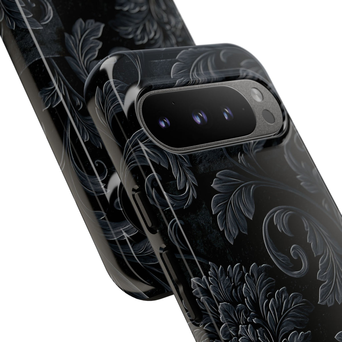 Obsidian Damask · Tough Phone Case for Pixel ·  Black