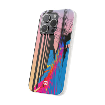 Blue Lite Phone Case for iPhone - Fractured Data Skyline