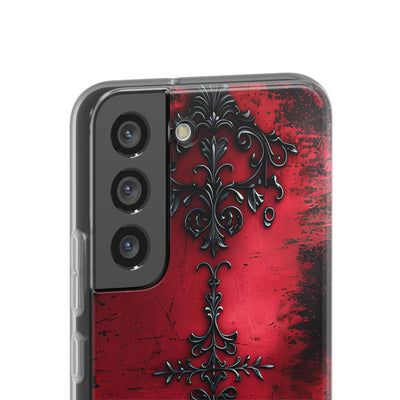 Crimson Gothic Filigree · Soft Phone Case for Samsung
