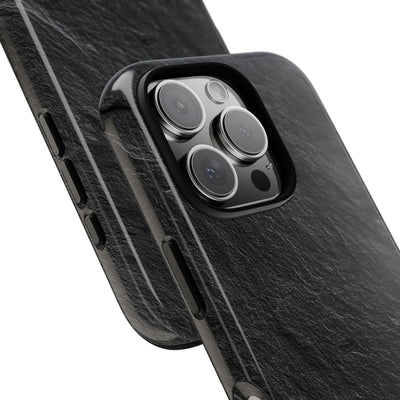 Black Tough Phone Case for iPhone - Raw Obsidian Slate