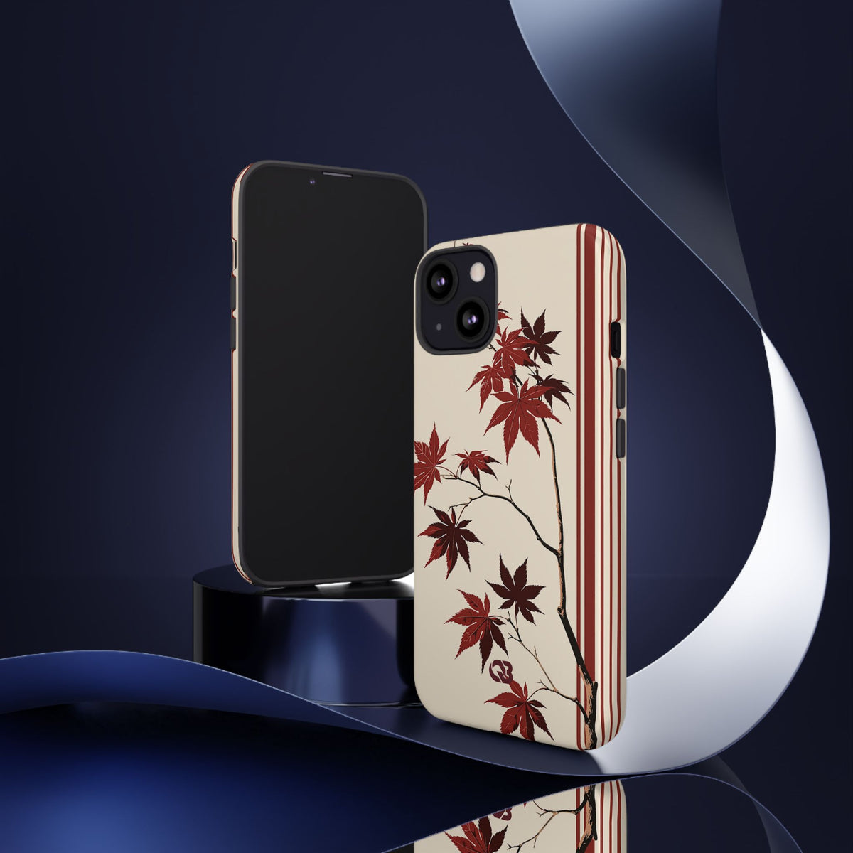 Crimson Maple Branch · Tough Phone Case for iPhone · Beige