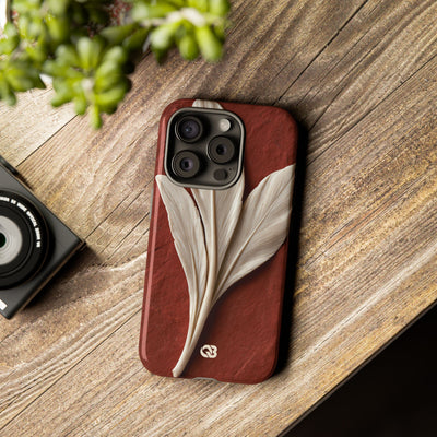 Carved Ivory Plume · Tough Phone Case for iPhone · Red