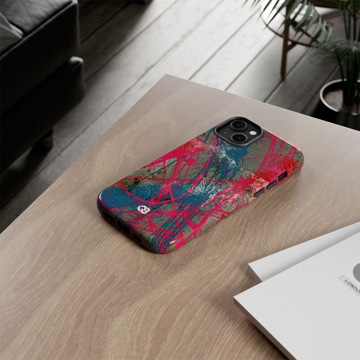 Neon Static Drip · Tough Phone Case for iPhone · Pink