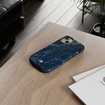 Nordic Contour Chart · Tough Phone Case for iPhone · Blue