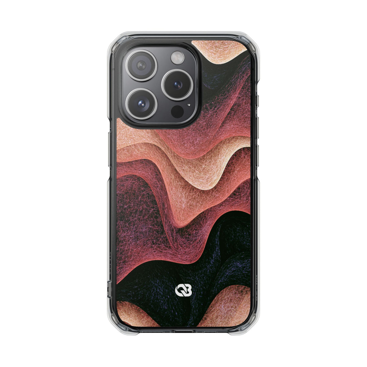 Rose Contour Waves · Clear Impact Magnetic Phone Case for iPhone · Pink
