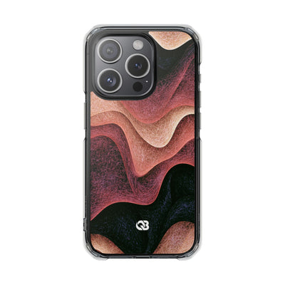 Rose Contour Waves · Clear Impact Magnetic Phone Case for iPhone · Pink