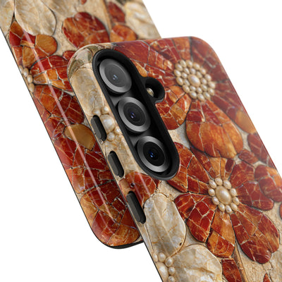 Carnelian Pearl Bloom · Tough Phone Case for Samsung · Orange