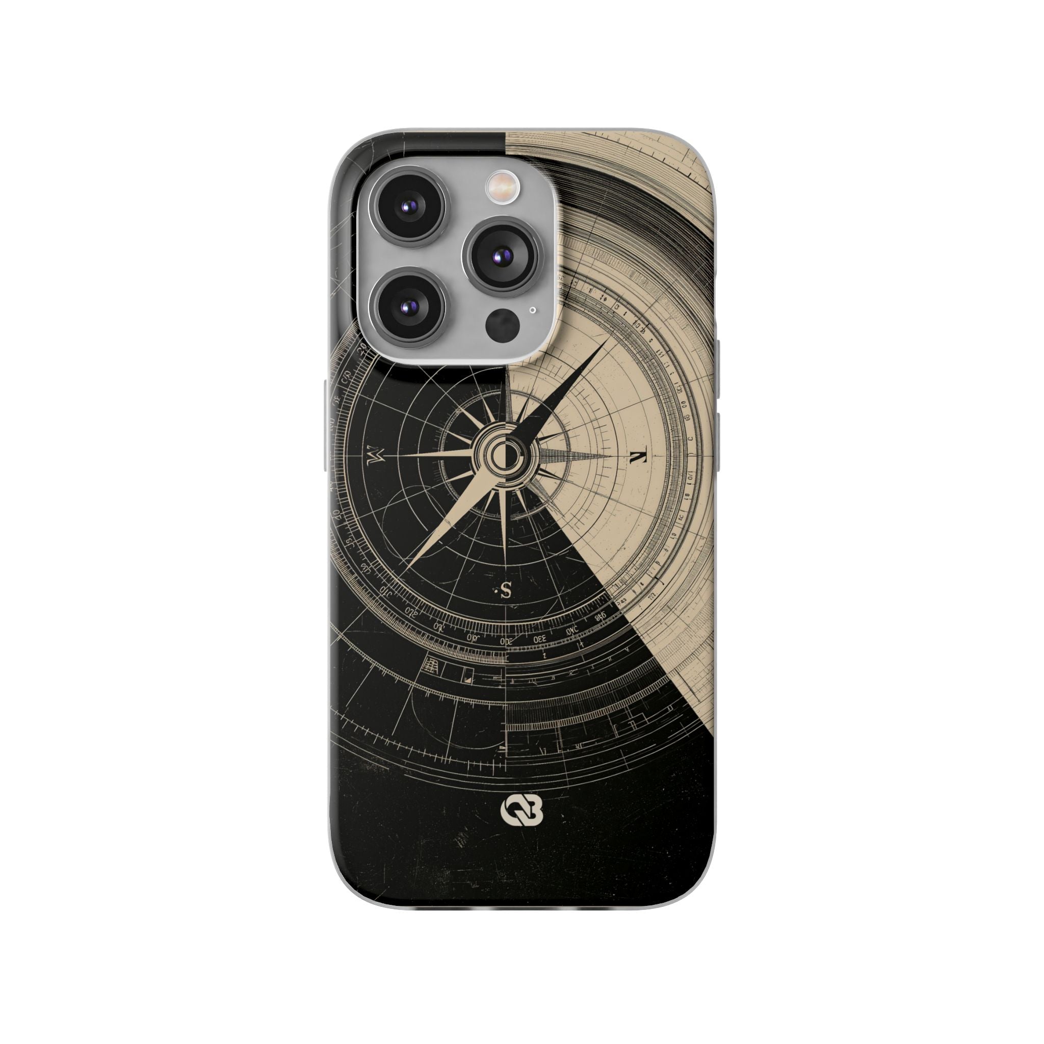 Beige Lite Phone Case for iPhone - Obsidian Nautical Blueprint