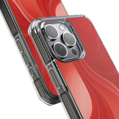 Red Impact MagSafe Phone Case for iPhone - Crimson Silk Strands